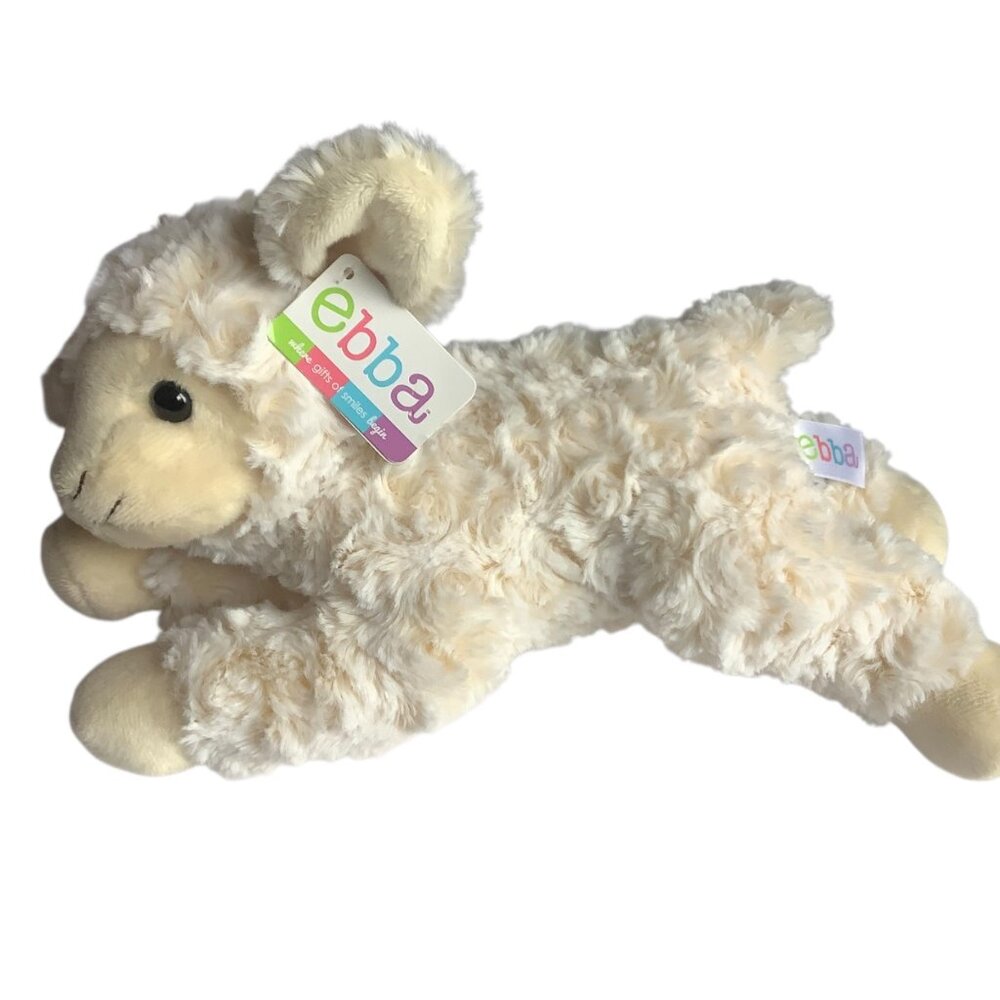 Sweet Cream Lamb Plush Stuffed Animal Ebba 12” Soft Cuddly Fluffy Musical